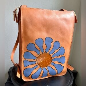 Shinola Detroit Handmade Hand-painted Leather Mini Backpack